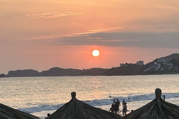 Enjoying a beautiful sunset on the beach